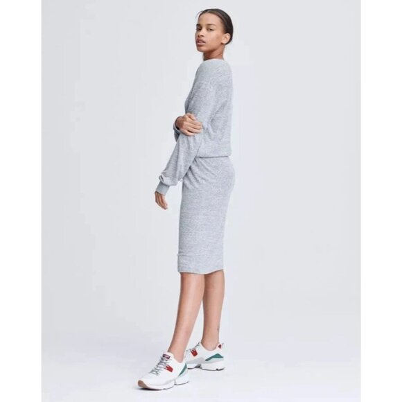 Rag & Bone Avryl Long-Sleeve Jersey Sweater Dress in Lt Heather Grey Size XS - Picture 4 of 12